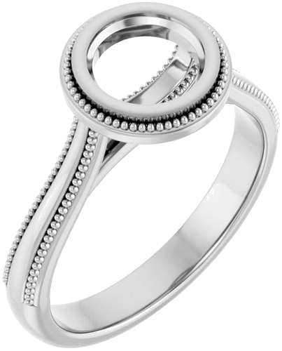 14K White 6.5 mm Round Solitaire Engagement Ring Mounting (1)