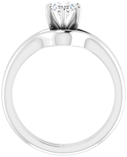 14K White  7x5 mm Oval Solitaire Engagement Ring Mounting (7)