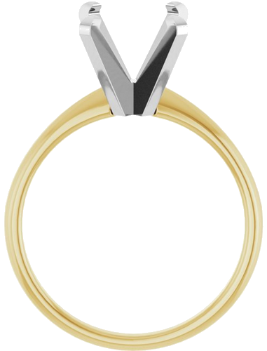 14K Yellow White 11 x 9 mm Oval Solitaire Engagement Ring Mounting (2)