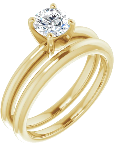 14K Yellow  5.5 mm Round Solitaire Engagement Ring Mounting (6)