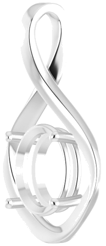 Pakabukas „Infinity-Inspired“ 585 Baltojo Aukso Oval 11mm x 9mm (2)