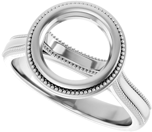 14K White 8.2 mm Round Solitaire Engagement Ring Mounting (4)