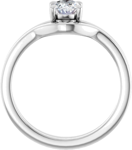 Sužadėtuvių Žiedas „Solitaire“ 585 Baltojo Aukso Oval 7mm x 5mm (7)