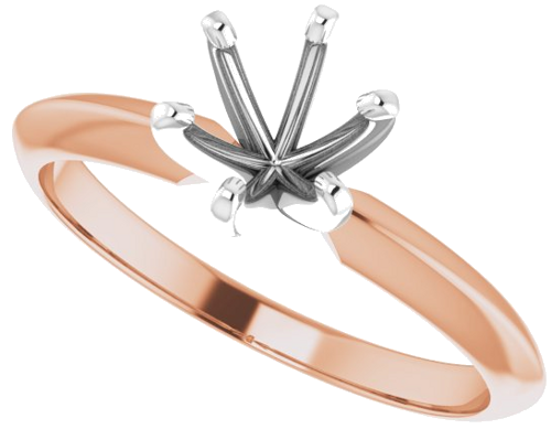 Sužadėtuvių Žiedas „Light Solitaire“ 585 Baltojo Ir Rožinis Aukso Round 5.4mm x 5.7mm (5)