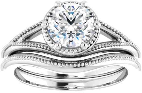 14K White 6.5 mm Round Solitaire Engagement Ring Mounting (8)