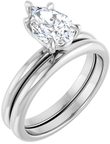 Sužadėtuvių Žiedas 585 Baltojo Aukso Pear Shape 9mm x 6mm (6)