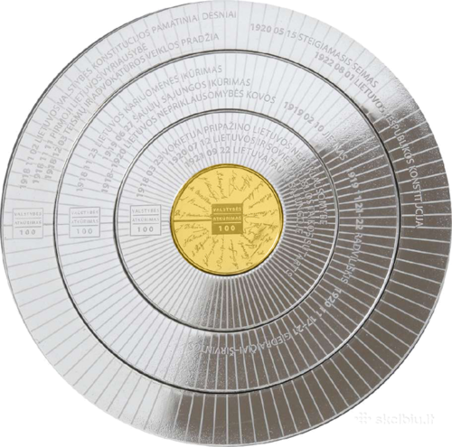 2018 Lietuva 100-mečio auksinė ir sidabrinės monetos (2)