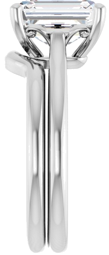 14K White 9x7 mm Emerald Solitaire Engagement Ring Mounting (9)