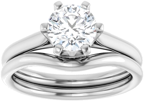 14K White 6.5 mm Round Solitaire Engagement Ring Mounting (8)