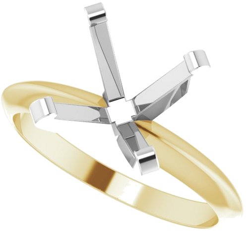 14K Yellow White 8.7-9.2 mm Round 4-Prong Solitaire Engagement Mounting (5)