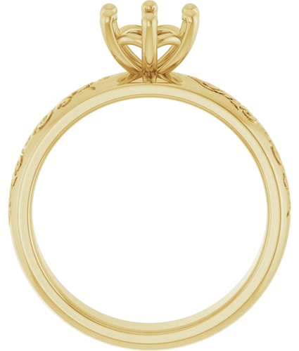 14K Yellow 6.5 mm Round Solitaire Engagement Ring Mounting (2)