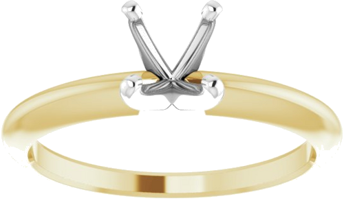 Sužadėtuvių Žiedas „Solitaire“ 585 Baltojo Ir Geltonojo Aukso Round 5.7mm x 6mm (3)