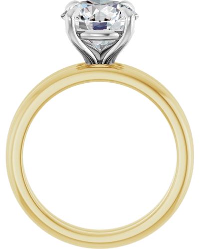 14K Yellow White 8.8 mm Round Solitaire Engagement Ring Mounting (7)