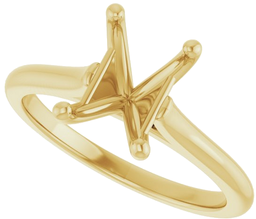 10K Yellow 8x6 mm Emerald Solitaire Engagement Ring Mounting (5)