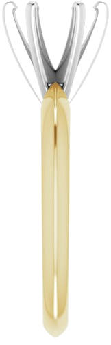 14K Yellow   White 6.6-7.2 mm Round 6-Prong Solitaire Ring Mounting (4)