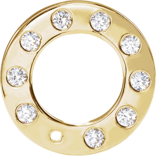 14K Yellow 1-Stone 1 8 CTW Natural Diamond Semi-Set Family Loop Pendant (1)