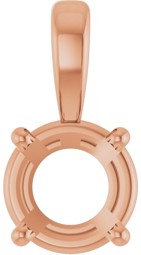 14K Rose 6 mm Round 4-Prong Pendant Mounting (1)