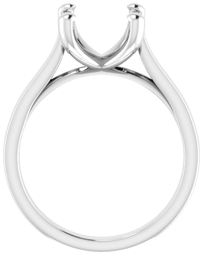 14K White 11x9 mm Oval Engagement Ring Mounting (2)