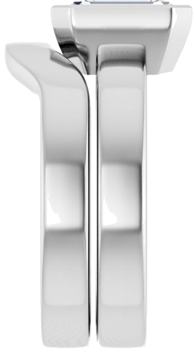 14K White 8x6 mm Emerald Solitaire Engagement Ring Mounting (9)