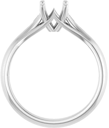 14K White 5.8 mm Round Solitaire Engagement Ring Mounting (2)