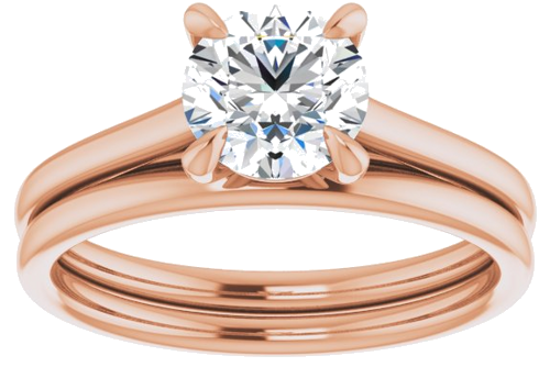 14K Rose  6.5 mm Round Solitaire Engagement Ring Mounting (8)