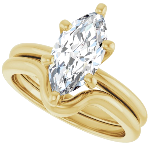 Sužadėtuvių Žiedas „Solitaire“ 585 Geltonojo Aukso Marquise 12mm x 6mm (10)