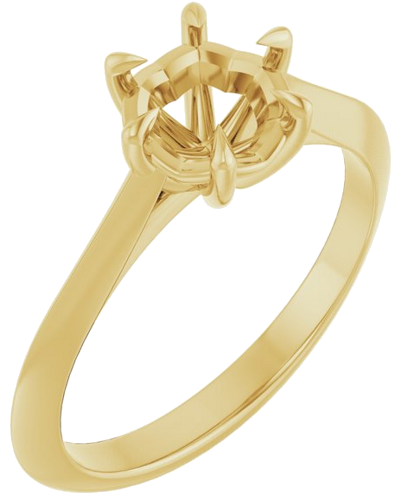 Sužadėtuvių Žiedas „Solitaire“ 585 Geltonojo Aukso Round 6.5mm (1)