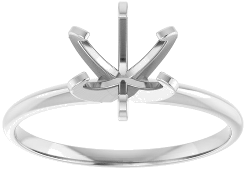 14K White 6.6-7.2 mm Round 6-Prong Solitaire Engagement Ring Mounting (3)