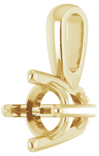 14K Yellow 4 mm Round 4-Prong Pendant Mounting (2)