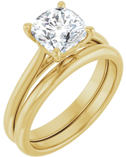 Sužadėtuvių Žiedas „Solitaire“ 585 Geltonojo Aukso Cushion 7mm (6)