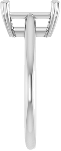 14K White 9x7 mm Emerald Solitaire Engagement Ring Mounting (4)