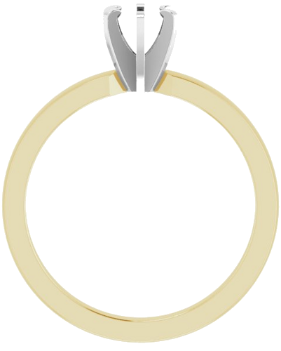 14K Yellow White 4.2-4.9 mm Round Solitaire Engagement Ring Mounting (2)