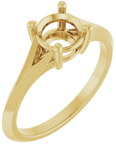 14K Yellow 6.5 mm Round Solitaire Engagement Ring Mounting (1)