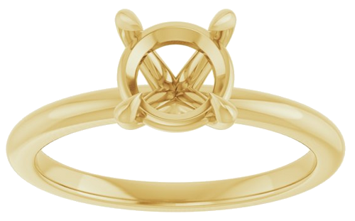 14K Yellow 7 mm Round Solitaire Engagement Ring Mounting (3)