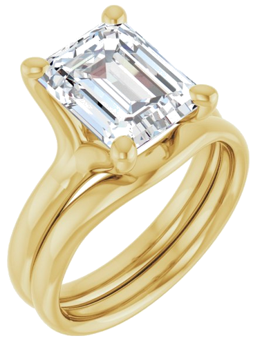 Sužadėtuvių Žiedas „Solitaire“ 14k yellow gold Emerald 10mm x 8mm (6)