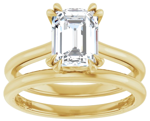 Sužadėtuvių Žiedas „Solitaire“ 585 Geltonojo Aukso Emerald 8mm x 6mm (8)