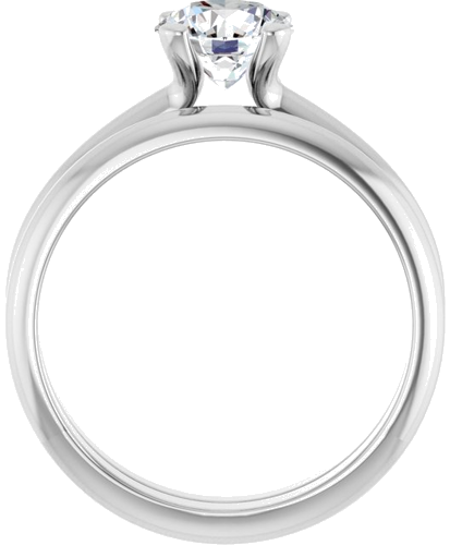 10K White 6.5 mm Round Solitaire Engagement Ring Mounting (6)