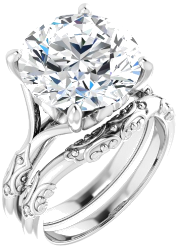 Continuum Sterling Silver 12 mm Round Solitaire Engagement Ring Mounting (6)