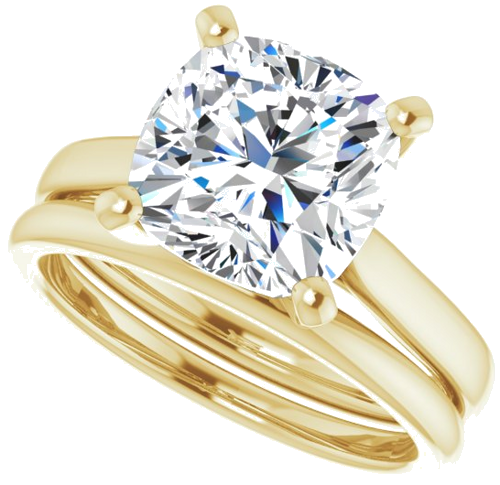Sužadėtuvių Žiedas 14k yellow gold Cushion 9mm (10)