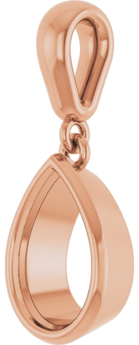 Pakabukas „Bezel-Set“ 585 Rožinis Aukso Pear Shape 9mm x 6mm (2)