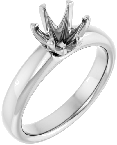 Sužadėtuvių Žiedas „Solitaire“ 585 Baltojo Aukso Round 7mm (1)