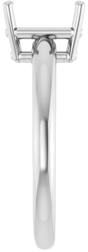 14K White 8x6 mm Emerald Engagement Ring Mounting (4)