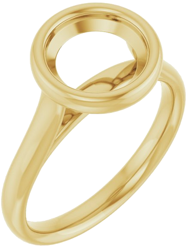 Sužadėtuvių Žiedas „Bezel-Set Solitaire“ 585 Geltonojo Aukso Round 8.2mm (1)