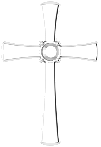 Pakabukas „Solitaire Cross“ 585 Baltojo Aukso Round 4.4mm (1)