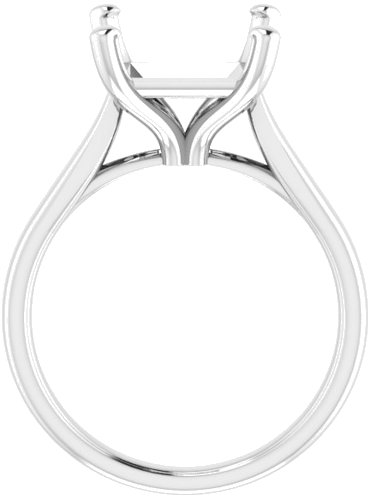 14K White 9 mm Square Engagement Ring Mounting (2)
