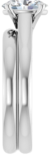 14K White 8x6 mm Oval Solitaire Engagement Ring Mounting (9)