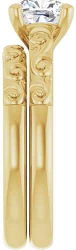 Sužadėtuvių Žiedas „Solitaire“ 585 Geltonojo Aukso Cushion 6mm (9)