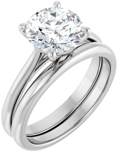 Sužadėtuvių Žiedas „Solitaire“ 585 Baltojo Aukso Round 8.2mm (6)