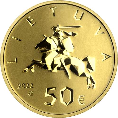 2022 Lietuva Konstitucijos 100-metis 50 eurų auksinė moneta (2)