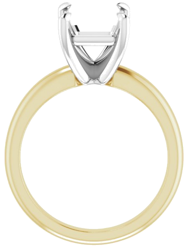14K Yellow White 10x8 mm Emerald Solitaire Engagement Ring Mounting (2)